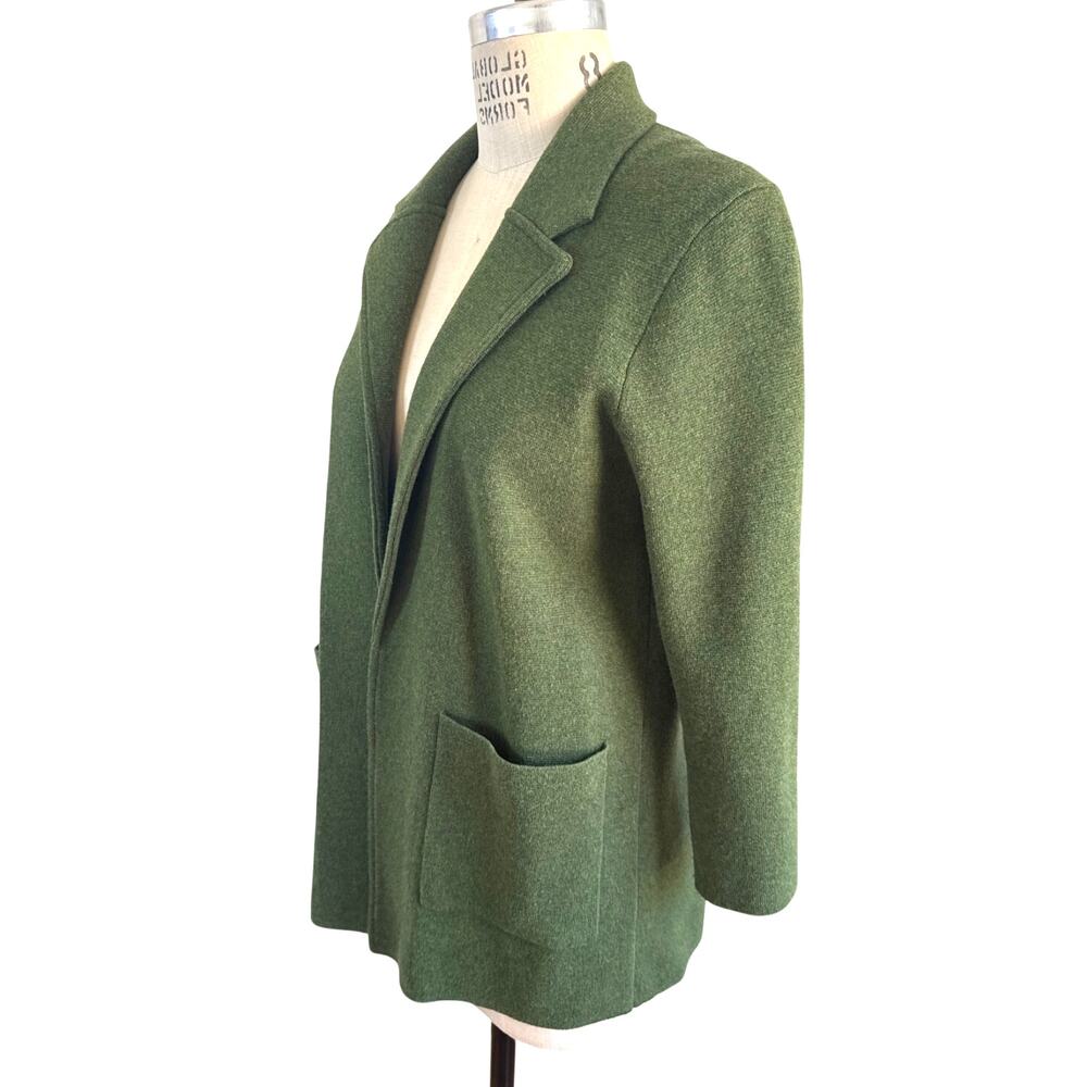 J. Crew Sophie Open Front Knit Cardigan Blazer in Green Size Medium - Picture 3 of 7